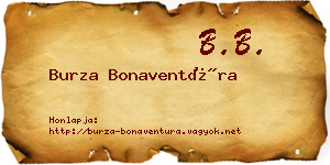 Burza Bonaventúra névjegykártya